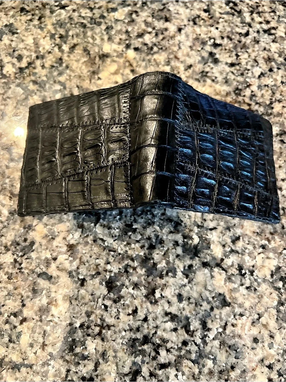 Handcrafted Alligator Black Leather Men’s Wallet New